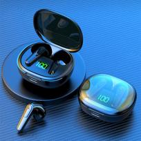 Naujos „Bluetooth“ ausinės, sportinės belaidės, itin ilgai veikiančios „Bluetooth“ ausinės į ausis juoda