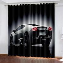 3D Madingi Sportinio Lenktyninio Automobilio Spausdinti Langų Užuolaidos Berniukams Vyrams Suaugusiems Svetainei Miegamajam Virtuvei Užuolaidos Drapiruotės 2 Panelės W50xH130(CM)x2PCS-Rod pocket