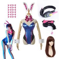 Anime Moters Kombinezonas Pėdkelnės Dva Cosplay Kostiumas Žaidimas Zentai Perukas Cosplay Rekvizitai Ausinės Kostiumas D.Va Cos Vakarėlis Helovino Kostiumai L-(Full set+wig)