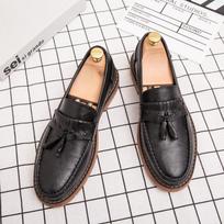 Vyriški Loafers Laisvalaikio retro stiliaus odiniai batai 39 juoda