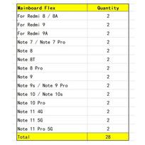 28Pcs Main Board Motherboard Connector Board Flex Cable For Xiaomi Redmi 8 8A 9 9A Note 7 8 8T 9 9s 10 10s 11 11s Pro 4G 5G Mix Model 28Pcs