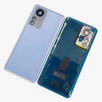 Battery Cover Door Back Housing For Xiaomi Mi 12 Pro Glass Lid Rear Mi12 Pro 2201122C 2201122G With Camera Frame Lens mėlyna