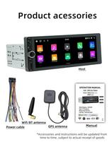 2+64G Android 1 Din automobilio stereo su belaidžiu Apple Carplay 6,86 colio jutikliniu ekranu automobilio radijas su Android Auto Bluetooth GPS navigacija WiFi 6.86''