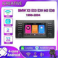 Automobilio radijas, skirtas BMW X5 E53 E39 M5 E38 1996-2004 2+32G, Android Carplay, Android auto, GPS Wifi Bluetooth juoda