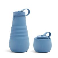 Silikoninis sulankstomas vandens puodelis Suslėgto vandens butelis Reguliuojamas puodelis Sportinis Kelioninis Nešiojamas Big Belly Cup lauko vandens butelis 600ml1PCS