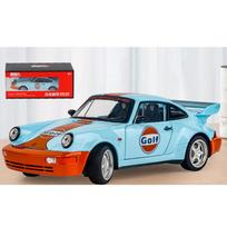 1/24 mastelio Porsche 964 golfo žaislinis automobilio modelio lydinio liejinys su garso šviesa, atitraukiamas atgal, mažo modelio automobilių žaislas berniukams gimtadienio dovanų suvenyrai 1/24-Size:20*8.5*6cm mėlyna/oranžinė