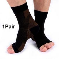 1 pora varinių kompresinių atsigavimo kojinių vyrams ir moterims, vario prisotintos pėdos fascito kojinės arkos skausmui L-XL black