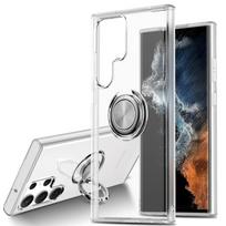 Magnetinio metalinio žiedo laikiklis permatomas telefono dėklas, skirtas Samsung Note 10 plus Galaxy S24 S23 Ultra S22 S21 S20 Plus skaidrus silikoninis minkštas dangtelis For Samsung  Note 10 plus