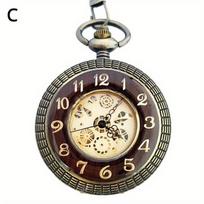 Mechaninė kišeninio laikrodžio grandinėlė medalionas tuščiaviduris ciferblatas Steampunk skeletas vyriškas moteriškas laikrodis C