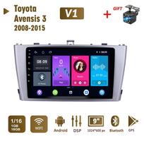 Android automobilio radijas, skirtas Toyota Avensis 3 2008-2015 2 Din Multimedia Carplay Navigation GPS WIFI Head Unit 4+64GB 1+16GB