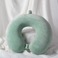 Solid Color Memory Cotton Neck Pillow Slow Rebound U-shaped Pillow Car Plane Travel Neck Pillow Office Comfortable Nap Pillow gray