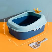 Pusiau uždaras kačių kraiko baseinas, didelės erdvės tualeto lovos, apsaugančios nuo purslų dėklo prekės kačiukams small( for 5 kg) mėlyna