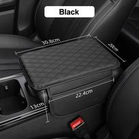 Automobilio porankio pagalvėlė PU odos atminties putų centrinė konsolė porankio pagalvėlė porankio apsaugos dangtelis su 2 saugojimo kišenėmis porankio atrama With Side Pocket juoda