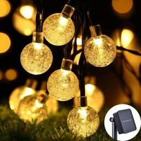 Saulės krištolinis gaublys LED styginių lemputės 60 LED 8 apšvietimo režimai IP65 Pasakų šviesos Kalėdų girlianda, skirta sodo vakarėlio dekoravimui 5m warmlight brown