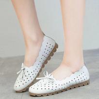 Women's Flat Shoes Student Casual Single Shoes One-pedal Lazy Shoes Nurse Shoes 34 balta