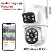 New EU 9MP PTZ Wifi Camera Dual Screen 8X Digital Zoom Human Detection Outdoor Security Protection CCTV Surveillance IP Camera iCSee 4MP NO SD Card