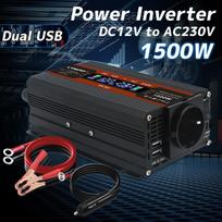 DC 12V Į AC 220V 1500W/2000W/2600W Peak LCD ekranas Automobilinis Inverteris Įkroviklis Įtampos keitiklis EU Lizdas Auto Priedai Tiekimas 220V Maitinimo Inverteris 12V 220V 1500W juoda