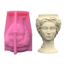 3D „Lady Head“ gipso silikono forma „pasidaryk pats“ sukulentai, betoniniai gėlių vazonai, vaza, tinkas cemento molio formos žvakių laikiklio forma