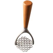 Potato Masher 36 Even Holes Uniform Force Potato Masher with Wood Handle Vegetable Fruit Manual Masher Kitchen Supplies sidabras