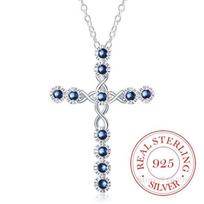 Naujas Atvykimas Mada Kryžiaus Karoliai Aksesuarai Ture 100 %925 Sterlingų Sidabras Krištolas Cirkonis Pakabukai Karoliai Moterims Prabangūs Papuošalai