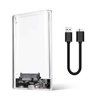USB išorinis HDD dėklas 5Gbps 2,5 colio skaidrus kietojo disko dėklas Kietojo disko korpusas SATA HDD SSD saugojimo dėklas nešiojamam kompiuteriui