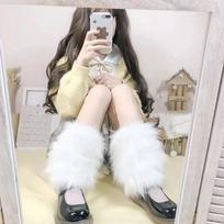 Autumn and Winter Faux Fur Boot Covers Pure Color Leg Warmers Knee-length Hip Hop Fashion Warm Sock M balta