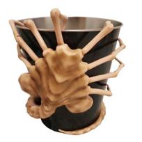 3D Facehugger spragėsių kibiras Didelės talpos Nešiojamas Tvirtas Metalinis Spragėsių Užkandis black