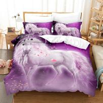 Prabangus 3D patalynės komplektas Europe Queen King Dvivietis antklodės užvalkalas patalynė Patogus antklodės / antklodės lovos komplektas Animal Horse 70x133cm 2pcs