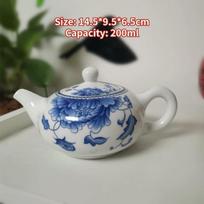 Jingdezhen mėlynos ir baltos spalvos porcelianinis arbatinukas, kinų Kungfu arbatos rinkinys, buitinis keramikinis puodas Puer, tarnybinis virdulys, mielas arbatos indas gray