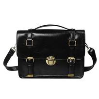 Vintage Black  Messenger Bag Women  New PU Leather Solid Crossbody Bags Ladies Retro Harajuku