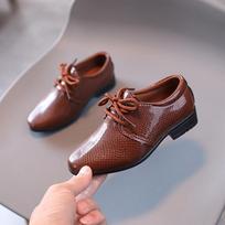 Batai Berniukams Vaikiški Odiniai Batai Pavasaris Ruduo Nauji Britiško Stiliaus Berniuko Vienviečiai Batai Madingi Pasirinkimo Batai Vaikų Batai 21-insole15.5cm ruda