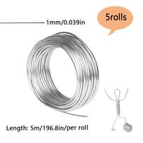 5 ritiniai nerūdijančio plieno vielos kieta viela, pilna kieta 0,3–3 mm spyruoklinio plieno viela 1mmx5m-5rolls
