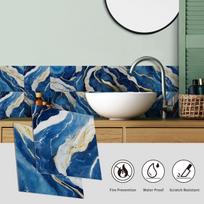 8 vnt. Juodojo marmuro plytelių lipdukas Virtuvės spinta Vonios kambarys Namų dekoras Lipni krištolinė kietos plėvelės sienų lipdukai 15CMx15CMx8PCS