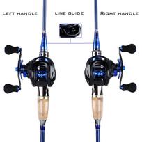 Meškerės ir ritės kombinacijos Nešiojami lengvi meškeriukai su 9+1BB Smooth Baitcasting rite rod with left hand reel