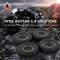 4vnt AUSTAR 110mm 1,9 colio ratlankiai guminės padangos padangos ratas 1/10 RC automobiliui Traxxas HSP Redcat RC4WD žalia
