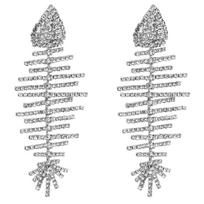 Trendy Wedding Earrings Crystal Fish Bone Long Drop Earrings for Women Party Prom Statement Jewelry sidabras