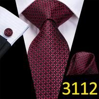 Hi-Tie Red bordo kaklaraiščio rinkinys Madingo dizaino Tvirtas gėlių dryžuotas kaklaraištis rankogalių segtukai N-3118