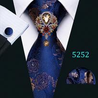 8 dizaino Paisley kaklaraiščių sagė vyrams vestuvėms oficialus šilkinis kaklaraištis Hanky ​​rankogalių sąsagų rinkinys N-5252