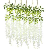 12 vnt 3,6 pėdų Wisteria dirbtinių gėlių vainikas, kabantis ant vestuvinio sodo, lauko apželdinimas, pasidaryk pats vakarėlio namų dekoravimas dramblio kaulas