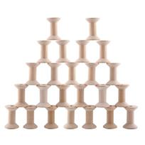 24 vnt medinės tuščios sriegio ritės didelės nebaigtos medienos ritės Vielinio audimo ritės, skirtos meniniams amatams 24Pcs