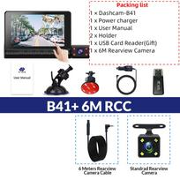 E-ACE automobiliniai DVR FHD 1080P Dash Cam 4,0 colių IPS ekranas 3 kameros Objektyvas naktinio matymo automatinis vaizdo įrašymo įrenginys su galinio vaizdo kamera No Card pilka spalva