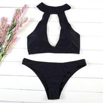 Moteriški maudymosi kostiumėliai, juodi iškirpti seksualūs stringai bikini Brazilijos paplūdimio apranga maudymosi kostiumėliai S juoda