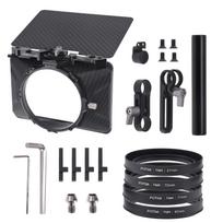 Lengva FOTGA mini matinė dėžutė su viršutine vėliavėle 15 mm strypo 4 vnt objektyvo adapteris juoda
