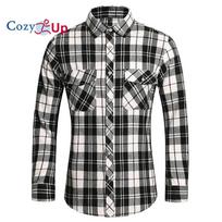 „Cozy Up“ vyriški įprasti marškiniai ilgomis rankovėmis languotais flaneliniais laisvalaikio marškinėliais M
