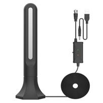 25 dB vidaus HDTV antena Skaitmeninės televizijos antena VHF UHF antena 150 mylių diapazonas su signalo stiprintuvu juoda