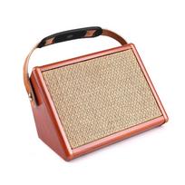 AC-15 15W nešiojamas akustinės gitaros stiprintuvas BT garsiakalbis su mikrofono įvestimi palaiko garsumą ruda