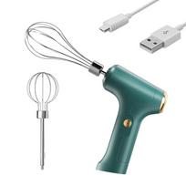 Du viename kiaušinių plakiklis USB įkraunamas elektrinis pieno maišytuvas Grietinėlės maišytuvas Virtuvinis rankinis maišytuvas pyragams kepti su grietinėlės lazdele ir kiaušinių lazdele