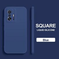 Kvadratiniai skysto silikono telefono dėklai, skirti Xiaomi Mi 11 Mi11 T 11t Mi11t Pro Ultra Lite 5g minkštas dėklas, skirtas Xiaomi 11t Pro galinis dangtelis Mi 11 lite 5g NE mėlyna