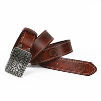 Kinietiško rašto kaubojus sklandžiai susegtas diržas Originalus vyriškas diržas Ceinture Homme geltonas vyriškas platus džinsų vyriškas natūralios odinis diržas 115cm ruda