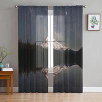 Colorful Space Nebula Starry Sky Galaxy Sheer Voile Curtains For Living Room Bedroom Kitchen Hotel Decor Chiffon Tulle Curtains 1 PCS W100XH250cm